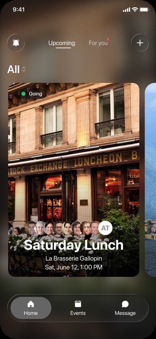 Family app home screen