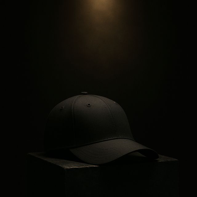 Black structured cap