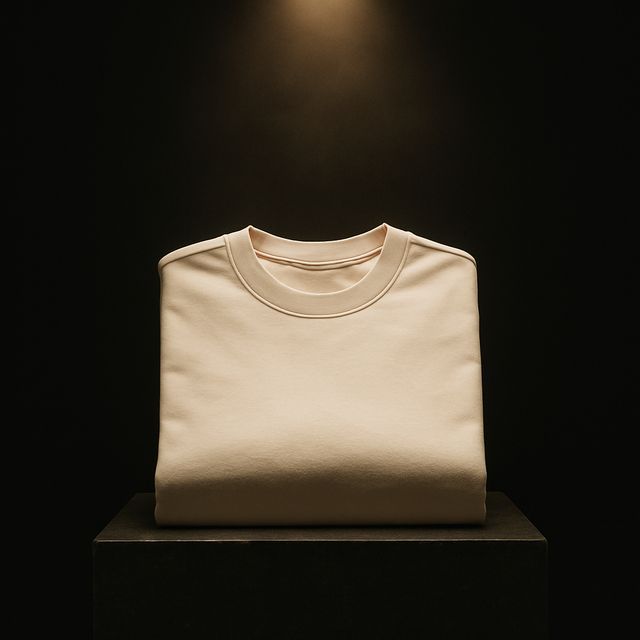 An off-white heavyweight tee sample